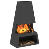 Fire Pit Black 60 x 35 x 100 cm Steel 858938
