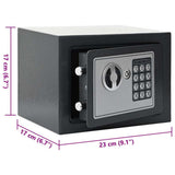Digital Safe with Lock Dark grey 23 x 17 x 17 cm Steel 42011305