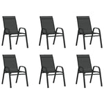 Stackable Garden Chairs 6 pcs Black Textilene Fabric 318783