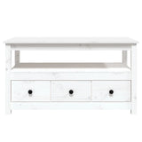 ZNTS Coffee Table White 102x49x55 cm Solid Wood Pine 820932