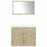 3 Piece Bathroom Furniture Set Sonoma Oak Engineered Wood 3324987