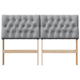 Upholstered Headboard Light Grey 140 cm Solid Pine Wood 879339