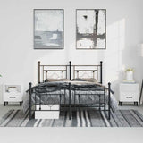 Metal Bed Frame without Mattress with Footboard Black 193x203cm 374363