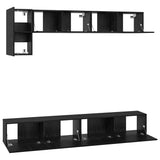 TV Cabinet Set 5 pcs Black Oak Engineered Wood 3393196