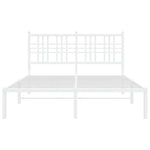 Metal Bed Frame without Mattress with Headboard White 140x200cm 376374
