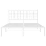 Metal Bed Frame without Mattress with Headboard White 140x200cm 376374
