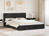 Bed Frame with Storage and Headboard Black 135 x 190 cm 3414476