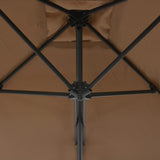 Garden Parasol Taupe Polyester Large Rotatable Garden Parasol 44884
