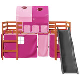 Kids' Loft Bed with Tunnel Pink 80x200 cm Solid Wood Pine 3309100