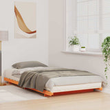 Bed Frame Wax Brown 100 x 220 cm Solid Pine Wood 873129