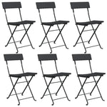 Folding Bistro Chairs 6 pcs Black Poly Rattan and Steel 3152113