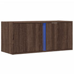 ZNTS TV Wall Cabinet with LED Lights Brown Oak 80x31x35 cm 852263