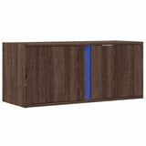 ZNTS TV Wall Cabinet with LED Lights Brown Oak 80x31x35 cm 852263