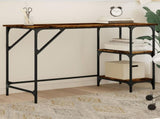 Desk Smoked Oak 120x50x75 cm Metal and Engineered Wood 845323