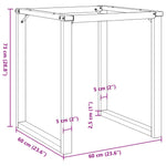 ZNTS Dining Table Legs O-Frame 60x60x73 cm Steel 357883