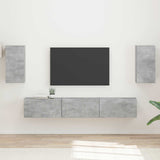 TV Cabinet Set Wall-mounted 5 pcs Concrete Grey Engineered Wood 3409072