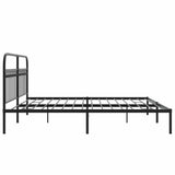 Metal Bed Frame without Mattress with Headboard Black 200x200cm 376607