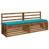 2-Piece Bench Cushions SOEST 2 pcs 100% Polyester Turquoise 949251