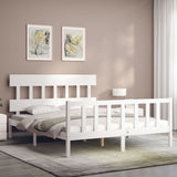 Bed Frame without Mattress White 160x200 cm Solid Wood Pine 3193347