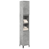 Bathroom Cabinet Concrete Grey 30x30x190 cm Engineered Wood 857104