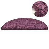 Stair Mats 15 pcs 56x17x3 cm Dark Purple Half Round 322384