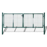 Fence Gate Steel 300x100 cm Green 42979