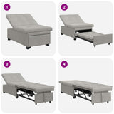 Sofa Bed Light Grey 194 x 67 x 82 cm Microfiber 42008608