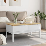 Coffee Table FLORO White 99x55.5x45 cm Solid Pine Wood 374018