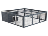 Rabbit Hutch Outdoor, Guinea Pig House, Bunny Run Cage with Openable Top for 1-2 Rabbits, 123 120 T3398P347609