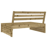 Garden Middle Sofa Natural Wood Treated Solid Pine Wood Medium 825750