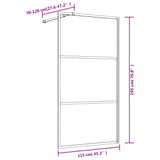 Walk-in Shower Wall Gold 115 x 195 cm Glass and Aluminium 154941