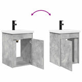 Bathroom Vanity Unit with Tap Concrete Grey 42 x 40 x 74.5 cm 889532