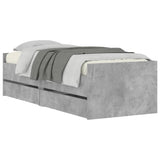 Bed Frame Concrete Grey Engineered wood, Plywood Single 3207339