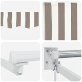 Manual Retractable Awning with LEDs Light Grey and White 3425700