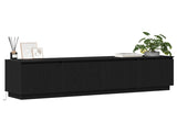 TV Cabinet with LED Black Oak 180 x 38 x 49 cm Engineered Wood 3376145