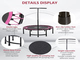 Mini Round Steel Frame Trampoline w/ Adjustable Handle, Pink T3398P349133