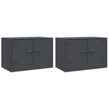 TV Cabinets 2 pcs Anthracite 67x39x44 cm Steel 841636