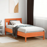 Bed Frame without Mattress Wax Brown 100x200 cm Solid Wood Pine 842657