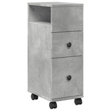 Narrow Bathroom Cabinet with Wheels Concrete Grey Engineered Wood 855235