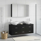 Bathroom Furniture Set 4 pcs Black Oak 3406984