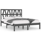 3104020 Bed Frame without Mattress Grey Solid Wood 200x200 cm