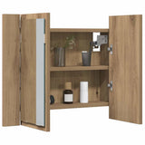 LED Mirror Cabinet Artisan Oak 60x12x45 cm Engineered Wood 856283