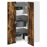 Hanging Cabinet with Door Smoked Oak and White 57 x 57 x 100 cm 884374