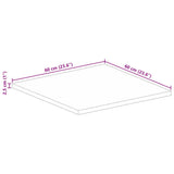 Table Top 60x60x2.5 cm Square Solid Wood Rough Mango 371326
