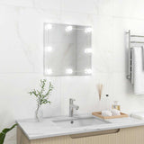 Wall Mirror with LED Lights Square Glass 3078636