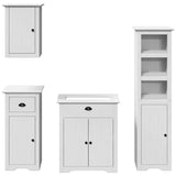 4 Piece Bathroom Furniture Set BODO White Solid Wood Pine 3307650