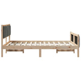 Bed frame Brown and dark grey 140 x 200 cm Solid pine wood 3394319