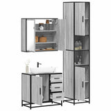 3 Piece Bathroom Furniture Set Grey Sonoma Engineered Wood 3301078