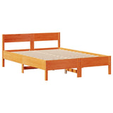 Bed Frame without Mattress Wax Brown 140x190 cm Solid Wood Pine 3306200