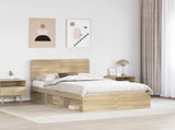 Bed Frame with Headboard Sonoma 120 x 190 cm Solid Pine Wood 3412517